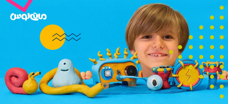 کودک و اسباب بازی های ساخته شده از خمیر