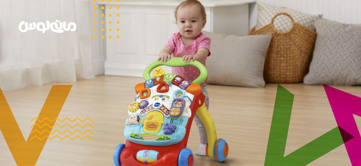 راه رفتن کودک نوپا با واکر رنگی و موزیکال