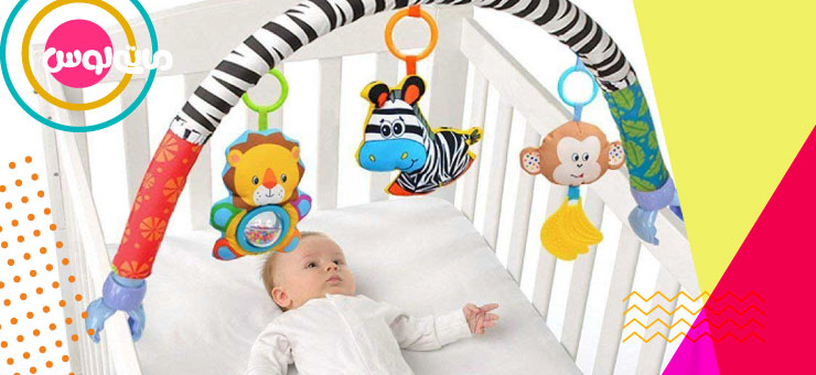 اویز های تخت مدل حیوانات روی تخت نوزاد