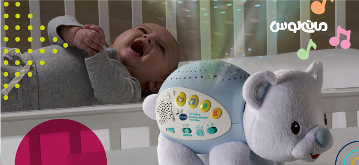 چراغ خواب موزیکال با طرح خرس ابی برای نوزاد