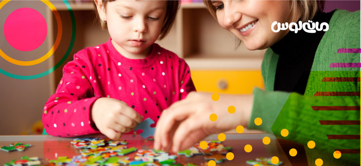 بازی مادر و کودک با پازل