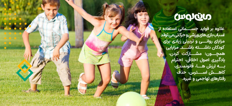 گروهی از بچه ها در حال بازی با توپ و دویدن