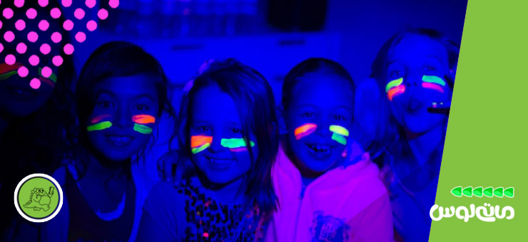 رنگ های شبرنگی در تم جشن تولد کودک